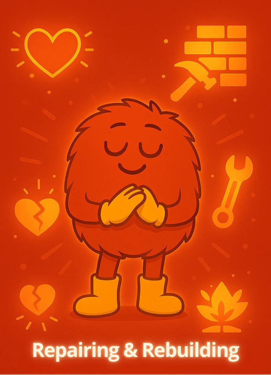 Parent and child using the deck