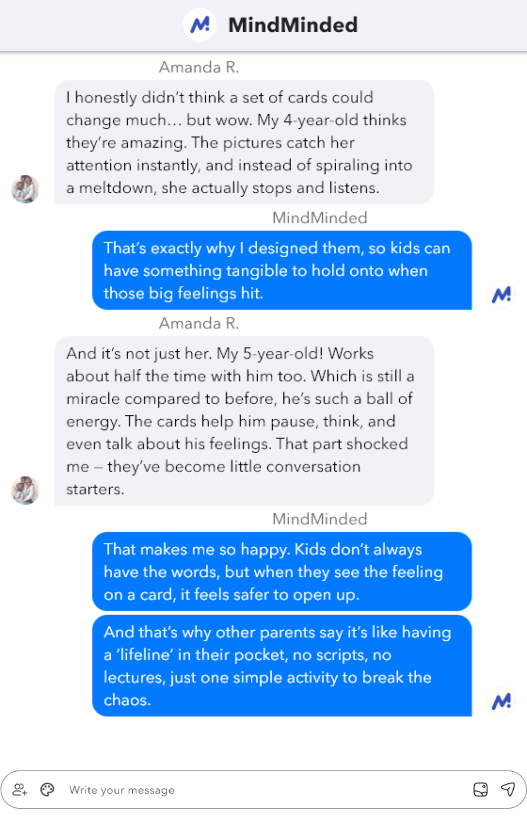 Parent message about using cards nightly